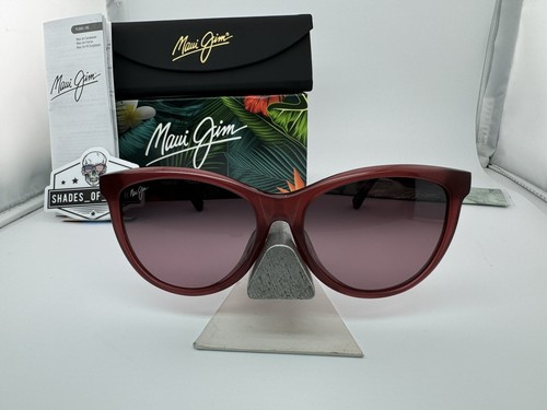 Pre-owned Maui Jim Glory Glory Mj 833-13d Milky Raspberry Maui Rose Polarized Sunglasses In Pink