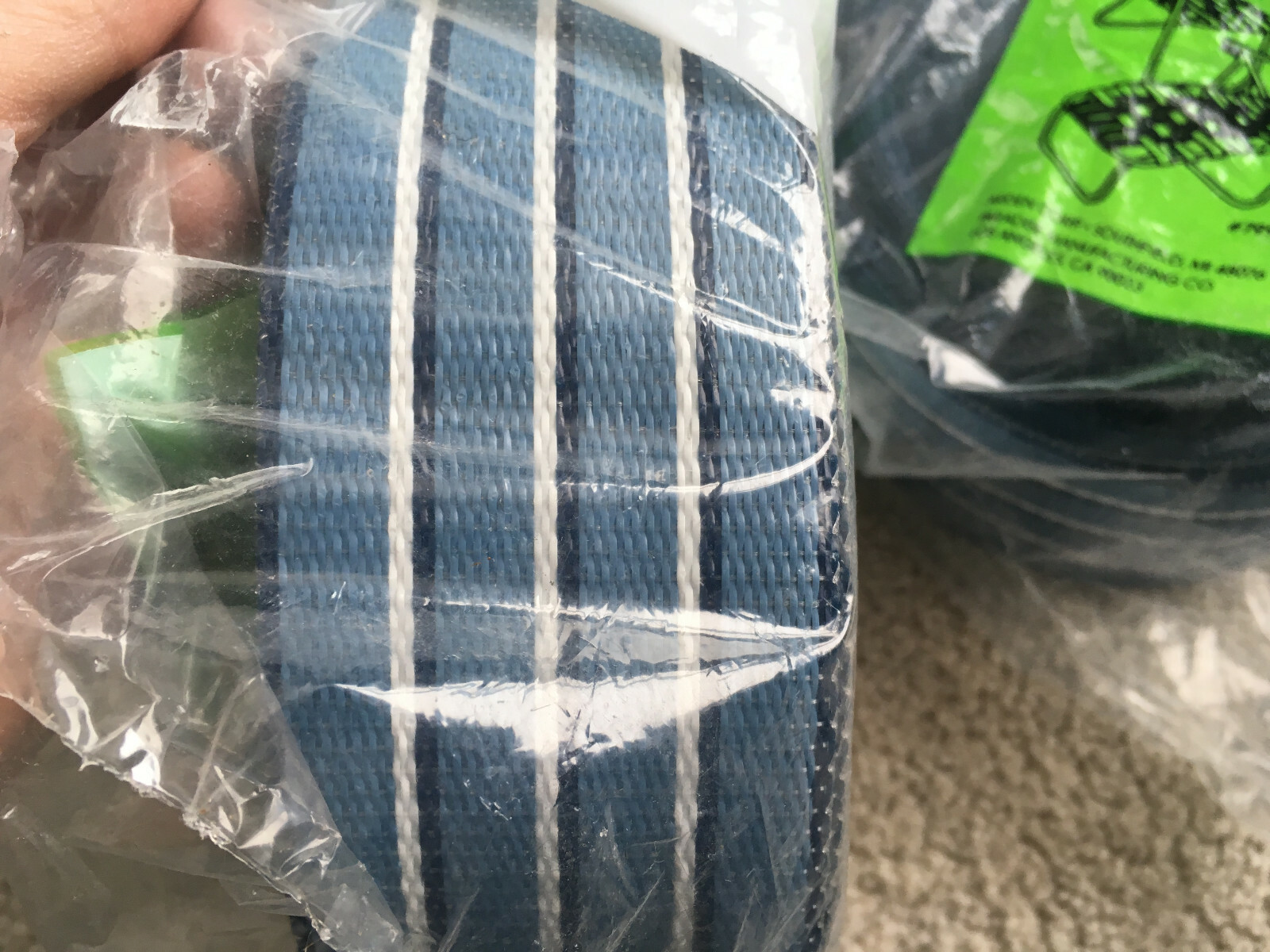 2 Re-Web Kit 150 FEET PER LAWN CHAIR WEBBING BLUE white stripe Arden NEW 4 chair