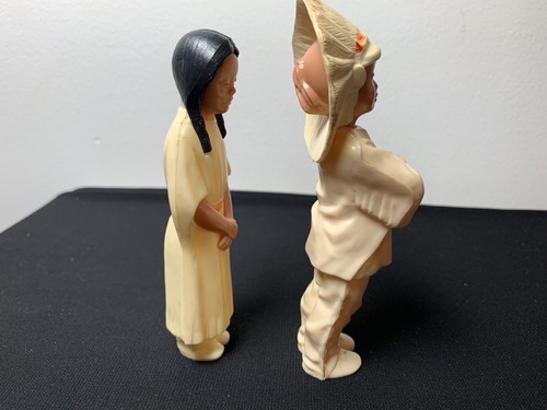 Vintage Celluloid Plastic American Indian Doll Set