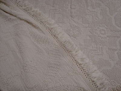 VTG GEORGE WASHINGTON Hobnail BEDSPREAD Chenille Cotton Fringed 94