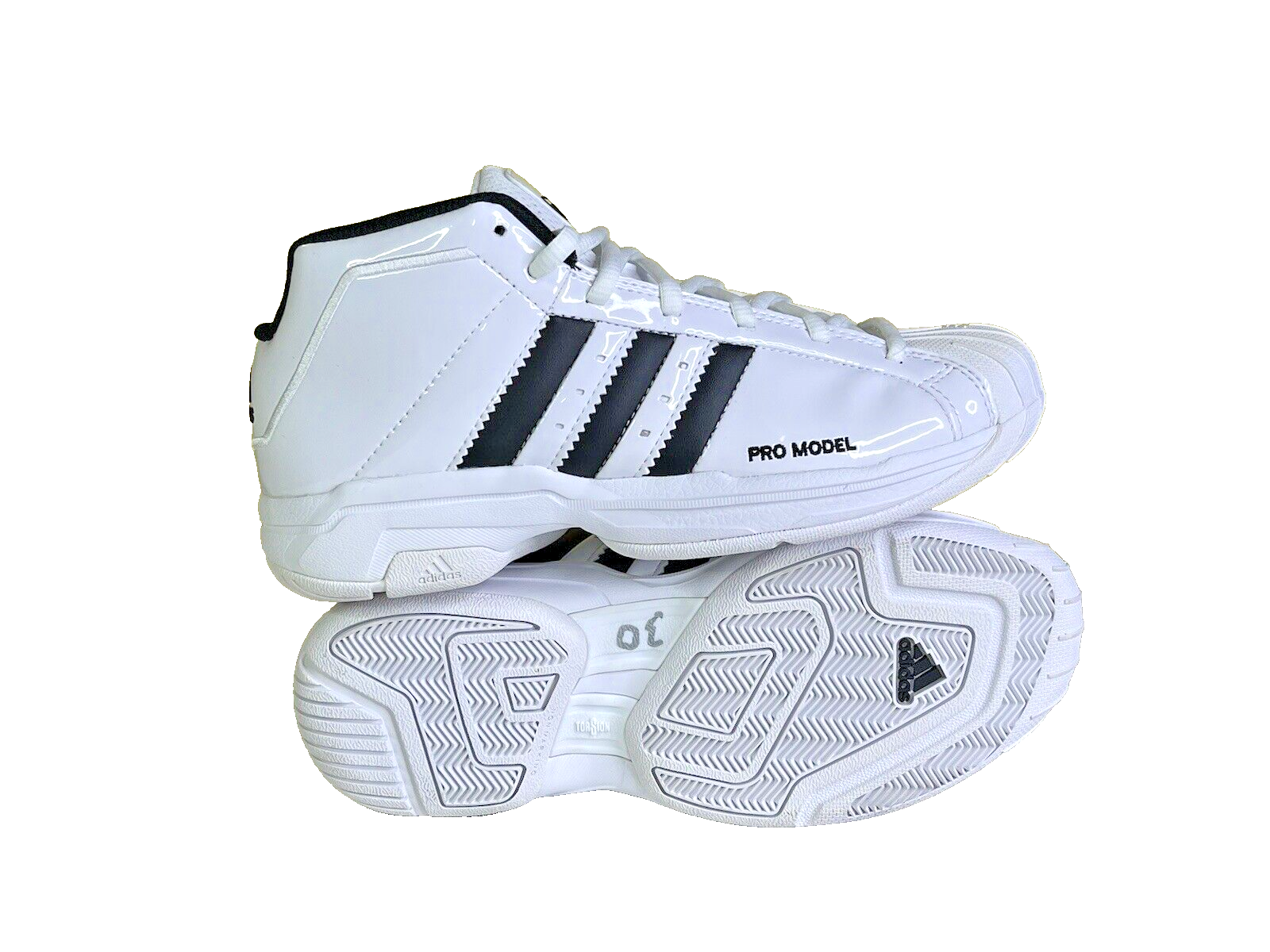 Youth Adidas Pro Model 2G J Basketball Shoes Size 5 White/Black
