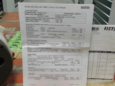 Rieter Corporation 08391132-R Refurbished Double Shell Draw Roll J7/30,31,32,34