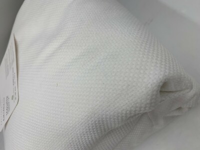 Pottery Barn Textured Chenille Cotton Lined Curtains Panels White 50x84 S/2 #F49