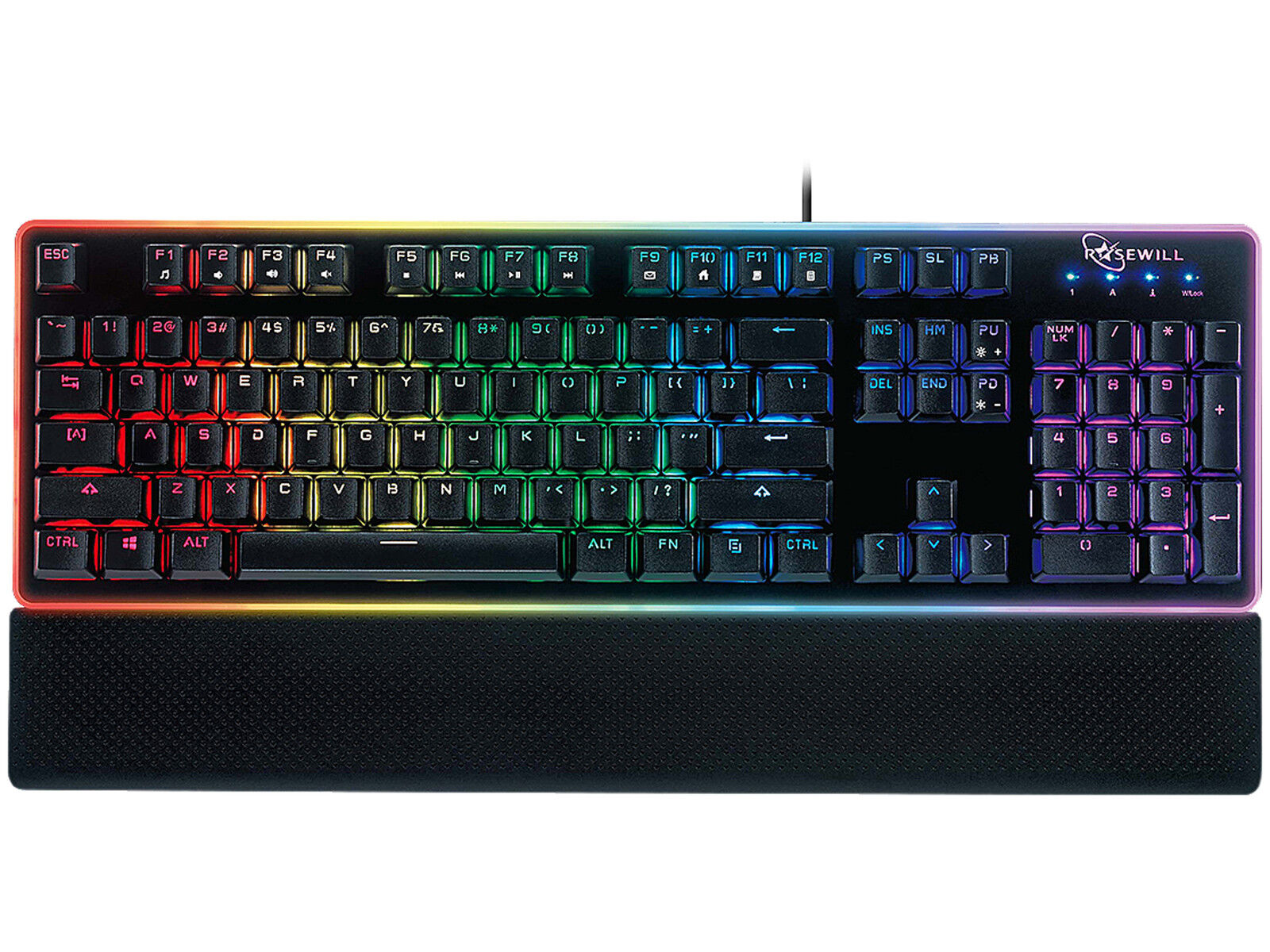 Rosewill RGB Gaming Keyboard, Wired, Membrane Keys, Black, NEON K51B