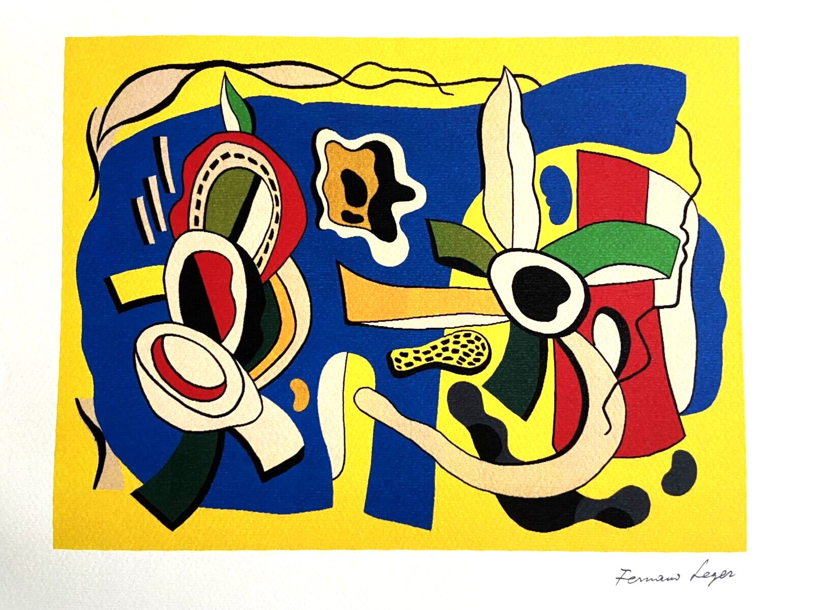 Fernand Léger Lithographie 1966 COA Original Unterschrift