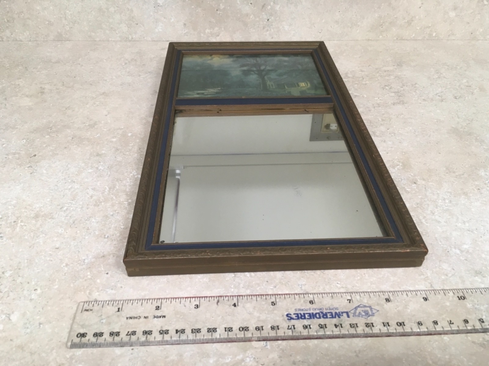 Antique Trumeau Mirror with nice wood frame 14.5