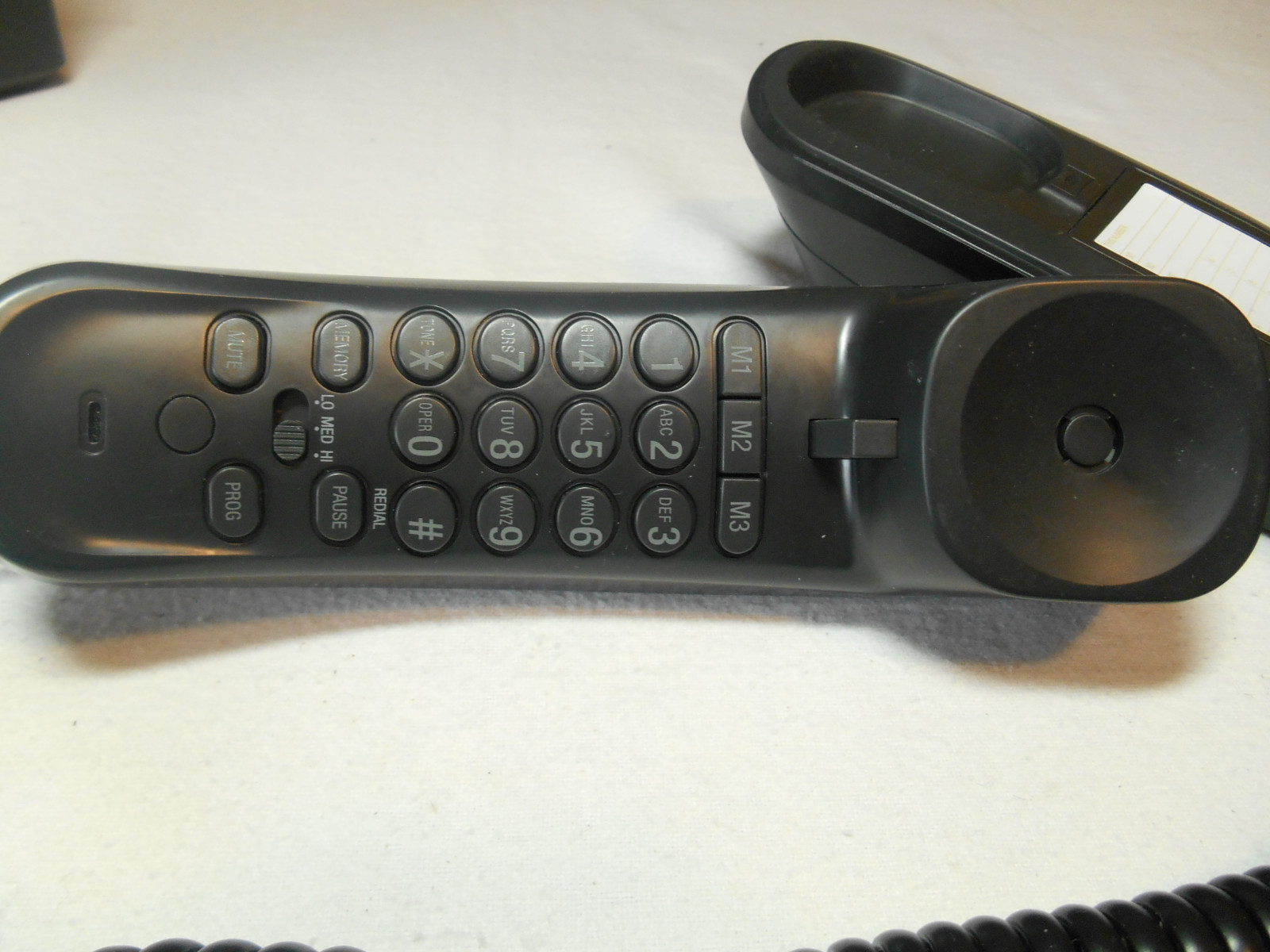 AT&T MODEL TR1909 DESK/WALL PHOME BLACK TESTED RINGER SET CALLER ID CALL WAITING