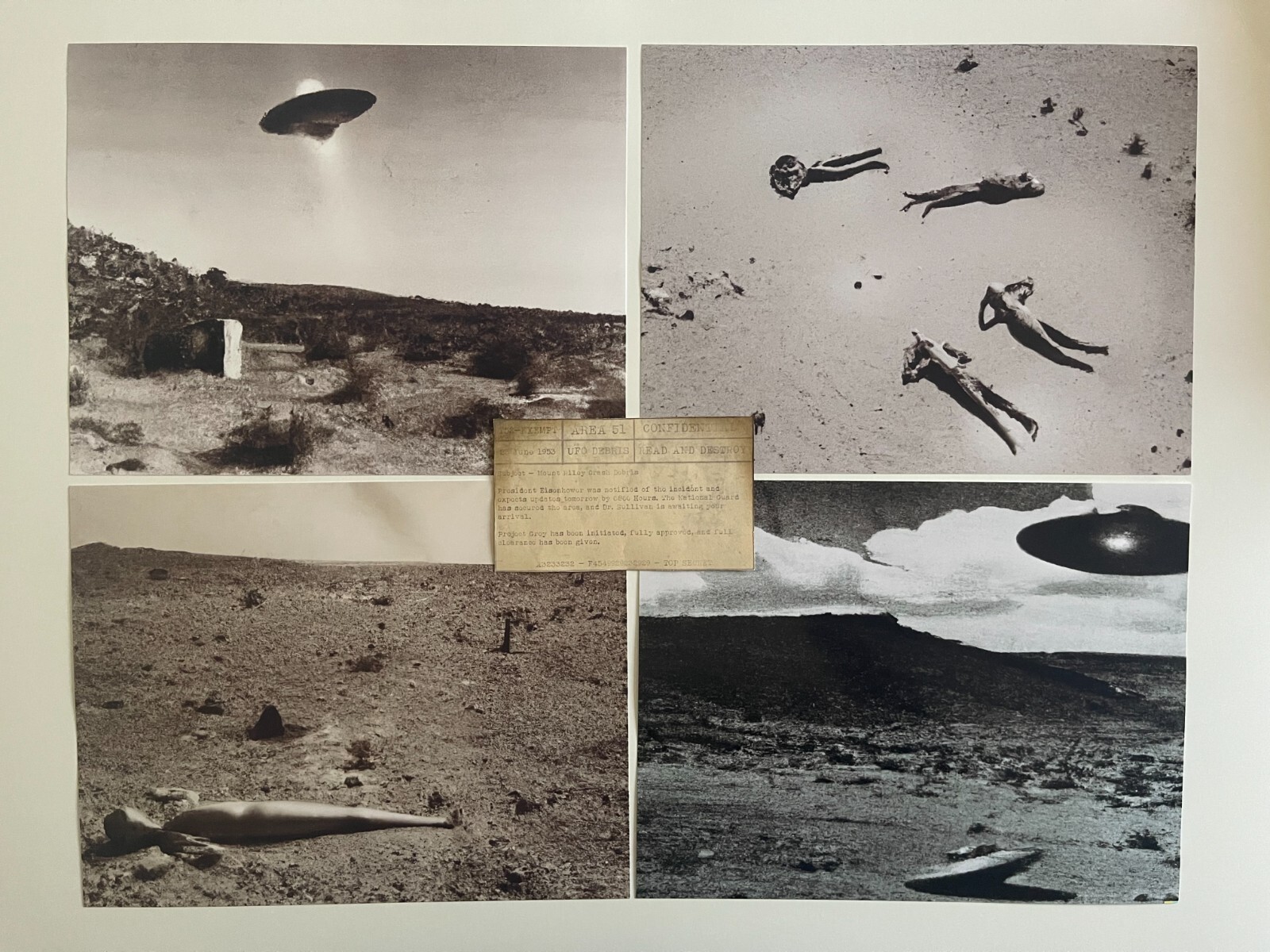 UFO Photos Vintage 1950s Alien Top Secret Documents Area 51