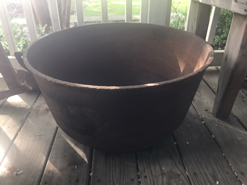 Antique Large Cast Iron Cauldron Pot 3 Leg .savery &