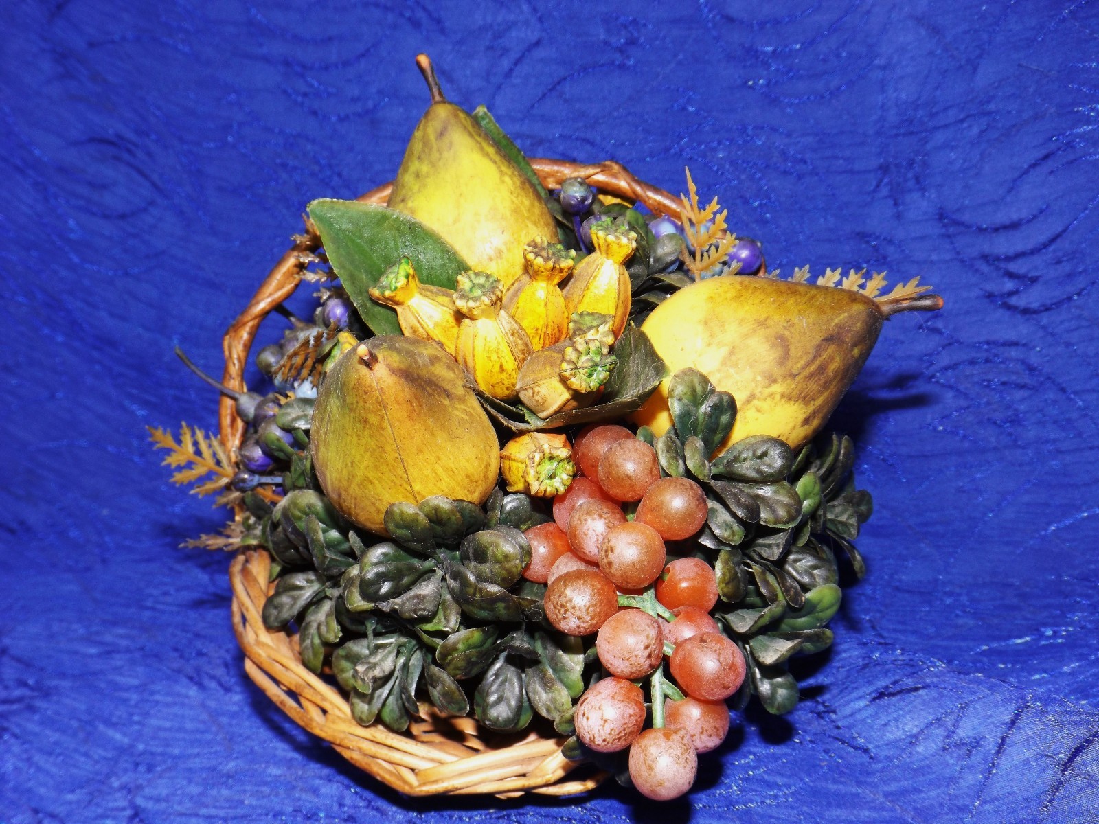 Small Basket Of Faux Fruit