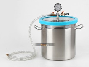 3 Gallon Stainless Steel Vacuum Degassing Chamber Kit, 3CFM Vacuum ...