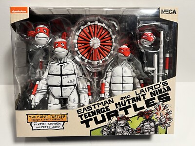 NECA Eastman & Laird s TMNT The First Turtles 2-Pack Black & White Variant New!