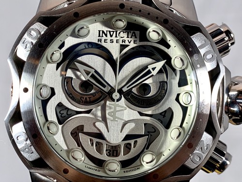 Pre-owned Invicta Reserve Silver Joker 52mm Venom Swiss Chronograph Bracelet Watch 30295