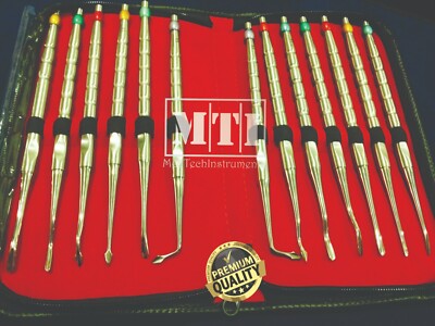 SET OF 13 PCS LUXATING PDL DENTAL ROOT TIP EXTRACTION ELEVATORS INSTRUMENTS
