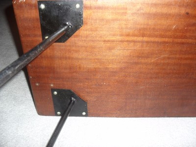 Mahogany Table/Bench Iron Legs Umanoff, Nelson, Eames Knoll Era