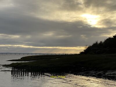 Photo 6x4 Beachley Point Second Severn Bridge in the distance. c2021