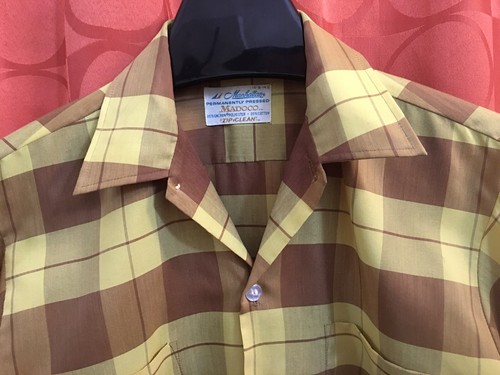 トップス 60s Manhattan DURA-SMOOTH S/S Open VINTAGE 60s 70s MANHATTAN Shirt Size 17 XL Dura Wite