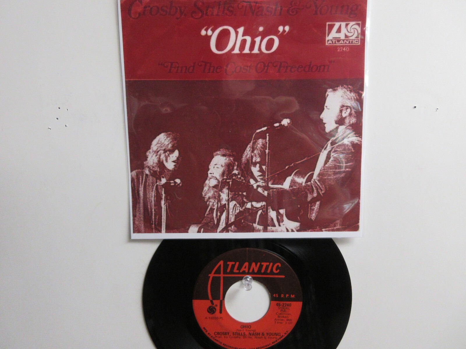 💥' CROSBY, STILLS, NASH & YOUNG ' HIT 45 +PICTURE [ OHIO ] 1970