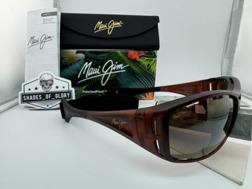 Pre-owned Maui Jim Waterman Mj 410-26m Matte Rootbeer Hcl Bronze Polarized Sunglasses
