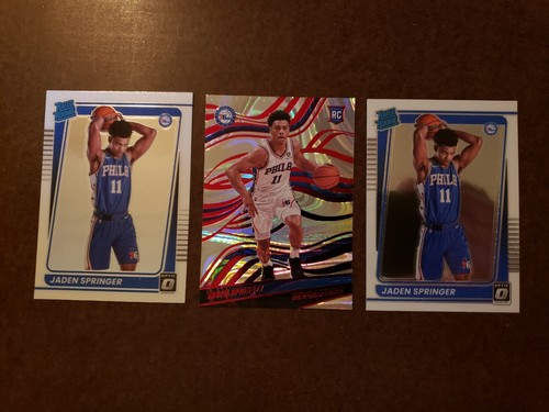 3 Jaden Springer RC Cards 2021-22 Revolution #129 Red Asia