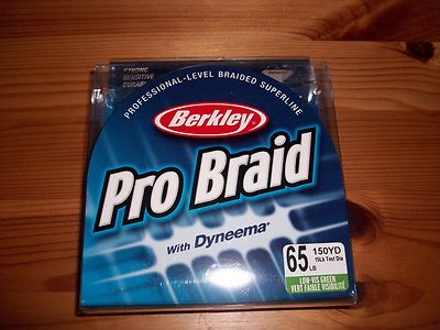 Berkley Pro Braid Braided 65 lb Low Vis Green Power Fishing 