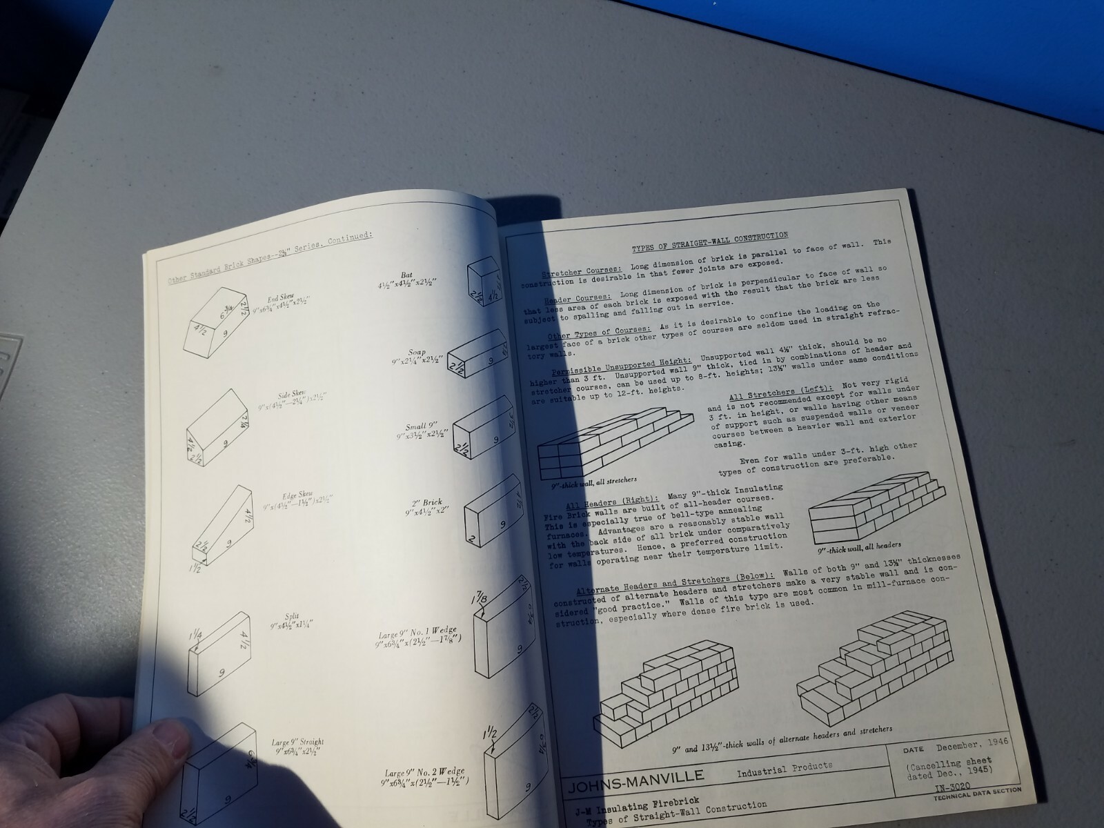 1951 Johns-Manville Insulating Fire Brick and Fireblok Manual