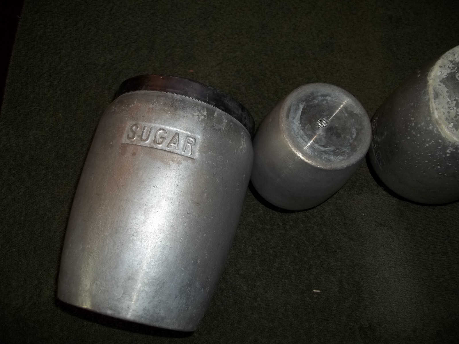 Vintage Aluminum 3 Pc Nesting Cannister Set