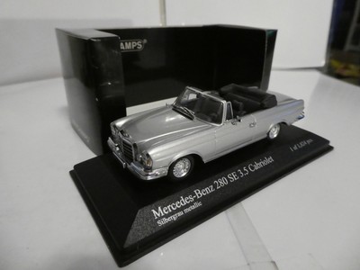 MERCEDES-BENZ 280 SE W 111 CABRIOLET 1970 SILBER 1:43 L@@K