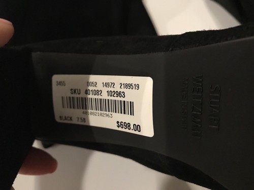 Pre-owned Stuart Weitzman $698  Highchamp Women's Over The Knee Black Suedeboots 7.5
