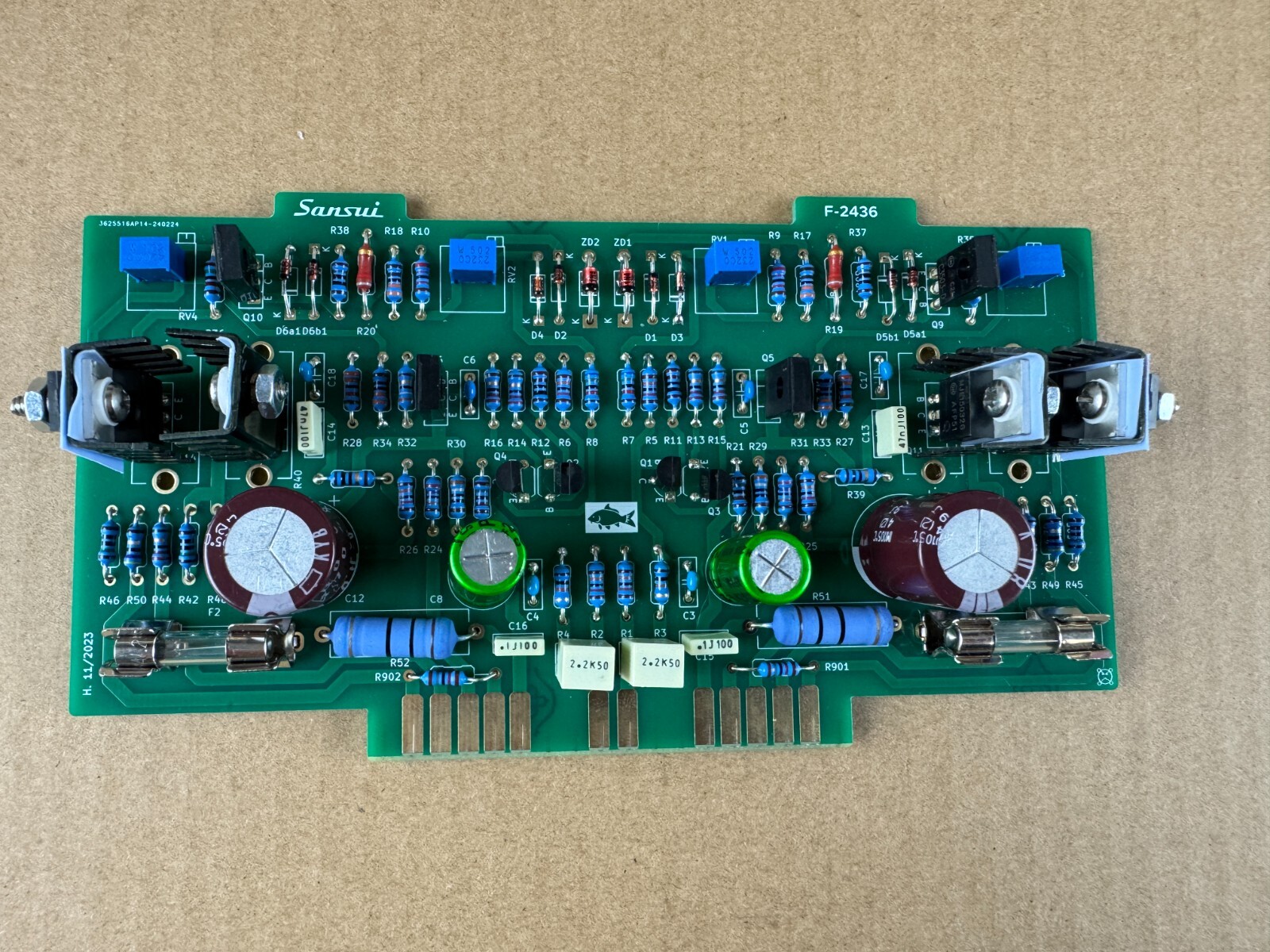 New Sansui F-2436-1 Driver Board COMPLETELY BUILT 8080 9090