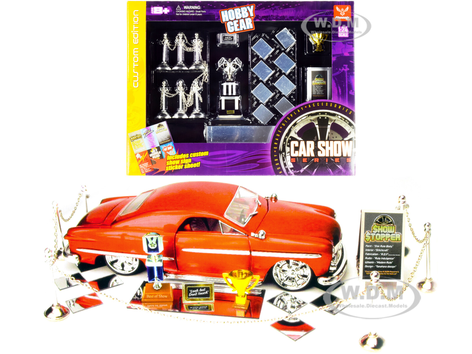 CAR SHOW TROPHY WINNER ACCESSORIES SET FOR 1/24 MODEL CARS BY PHOENIX TOYS 18410
