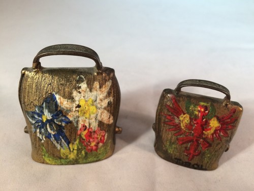 Vintage Brass Bells Vintage Painted No Ribbons 2