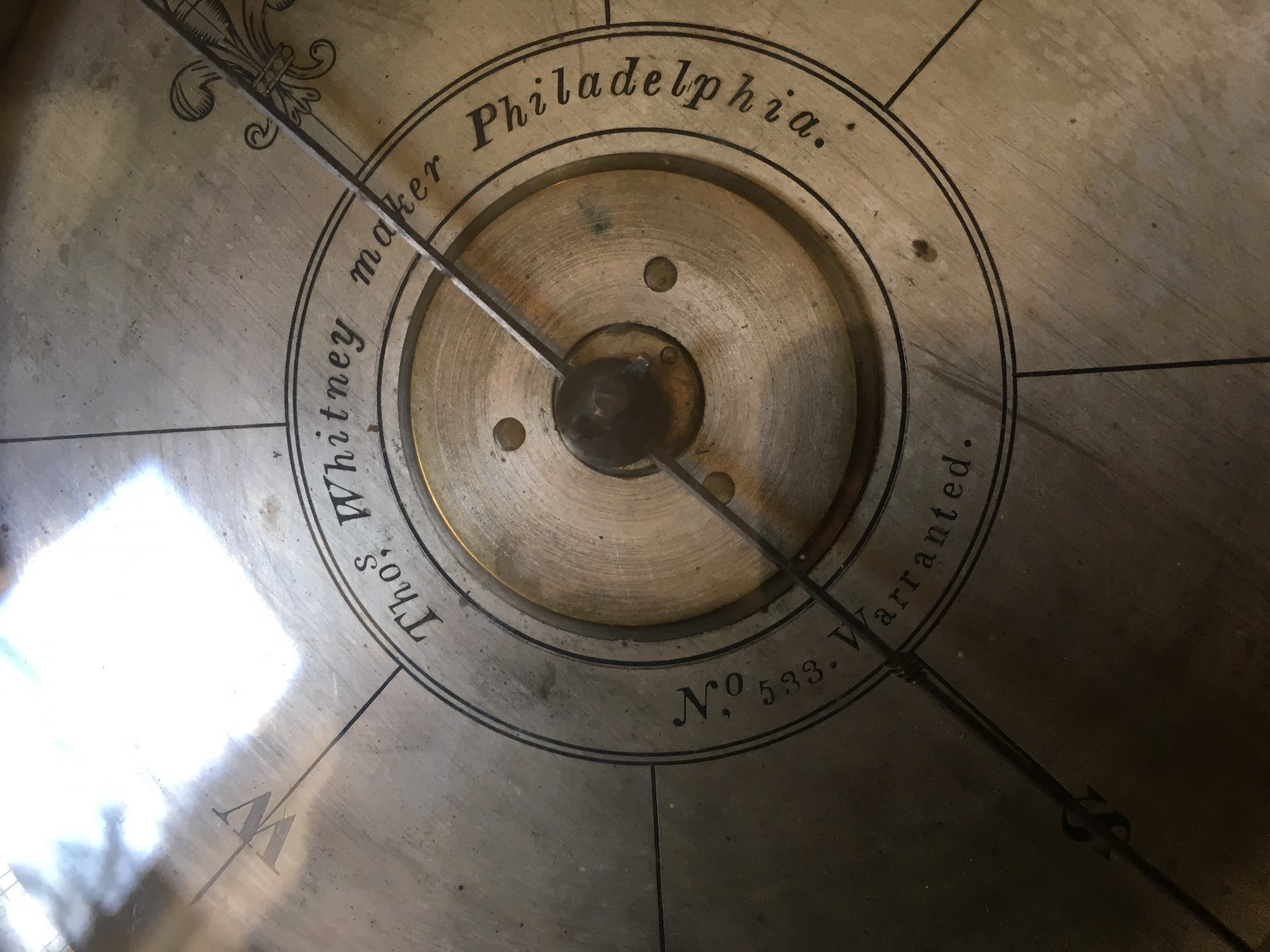 Thomas Whitney Surveyor Vernier compass, T.F Randolph Scope Brass RARE Early c.