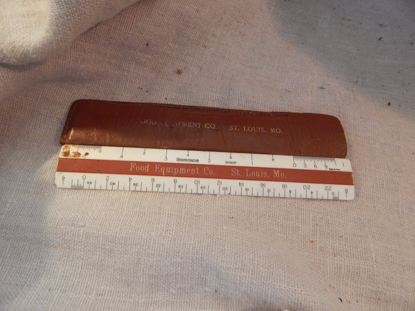Vintage Advertising Ruler with Case 