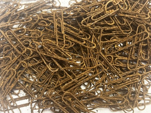 25 VERY RUSTY 1-1/4” Primitive Rusted Rusty Paper Clips Junk Journals #4308