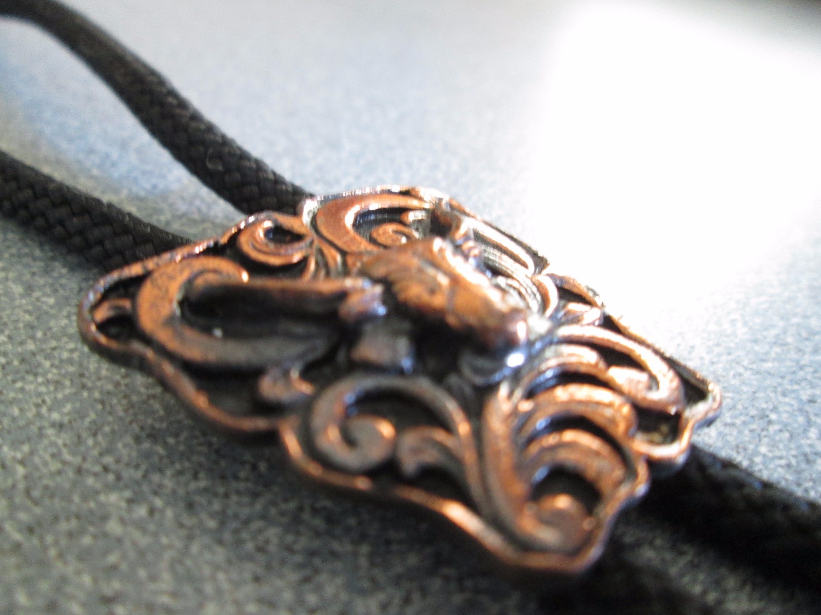 Vintage Bolo Tie Western Longhorn Cow COPPER Cowboy