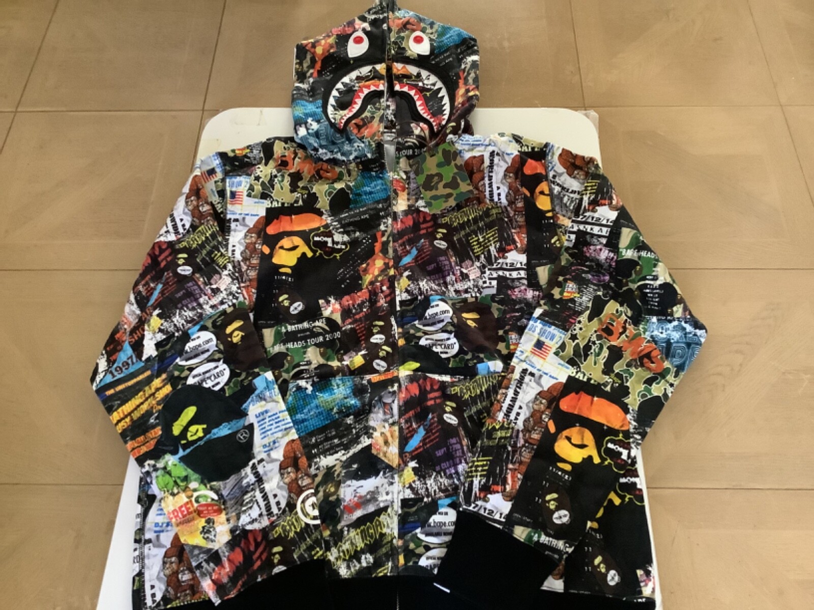 BAPE Shark full zip hoodie light blue A Bathing Ape Size L