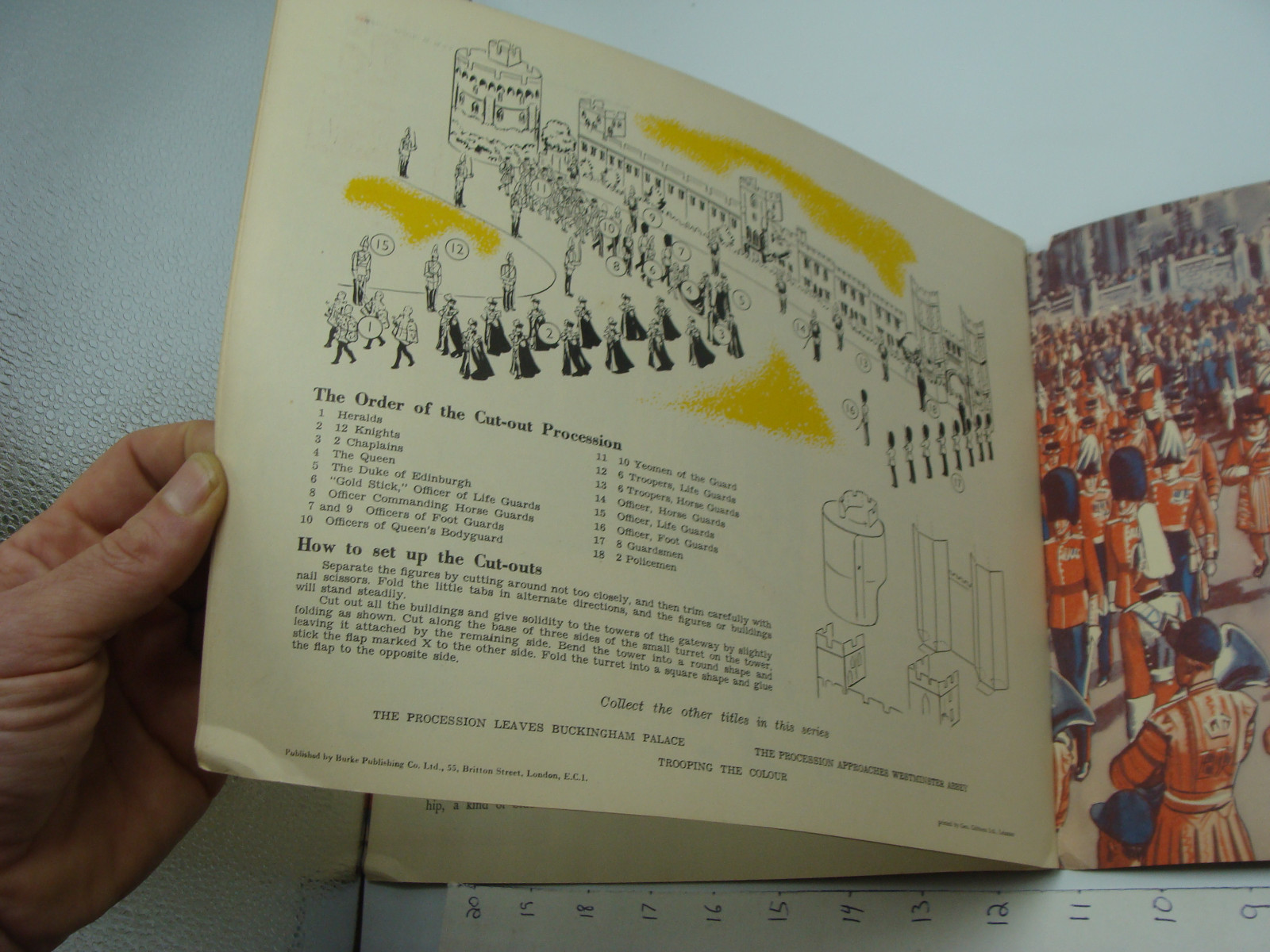 original UNUSED cut out books A PROCESSION of KNIGHTS of the GARTER royalty 1959