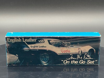 HTF RARE-NHRA DRAG RACING-On The Go English Leather Set-TOM MCEWEN-box is empty