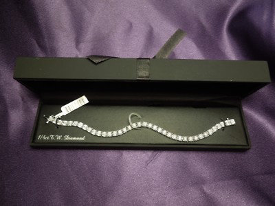 Sterling Silver 925 1 4 Carat TW Diamond Tennis Bracelet Marked