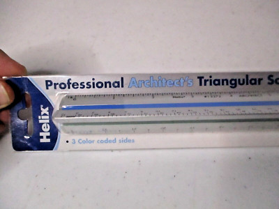 Helix Professional Architect's Triangular Scale 18'' Aluminum 3 Color Coded Sides