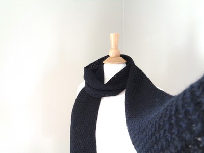 Black Cashmere Scarf Luxury Natural Fiber Wide Scarf Mens Womens Hand Knit Soft