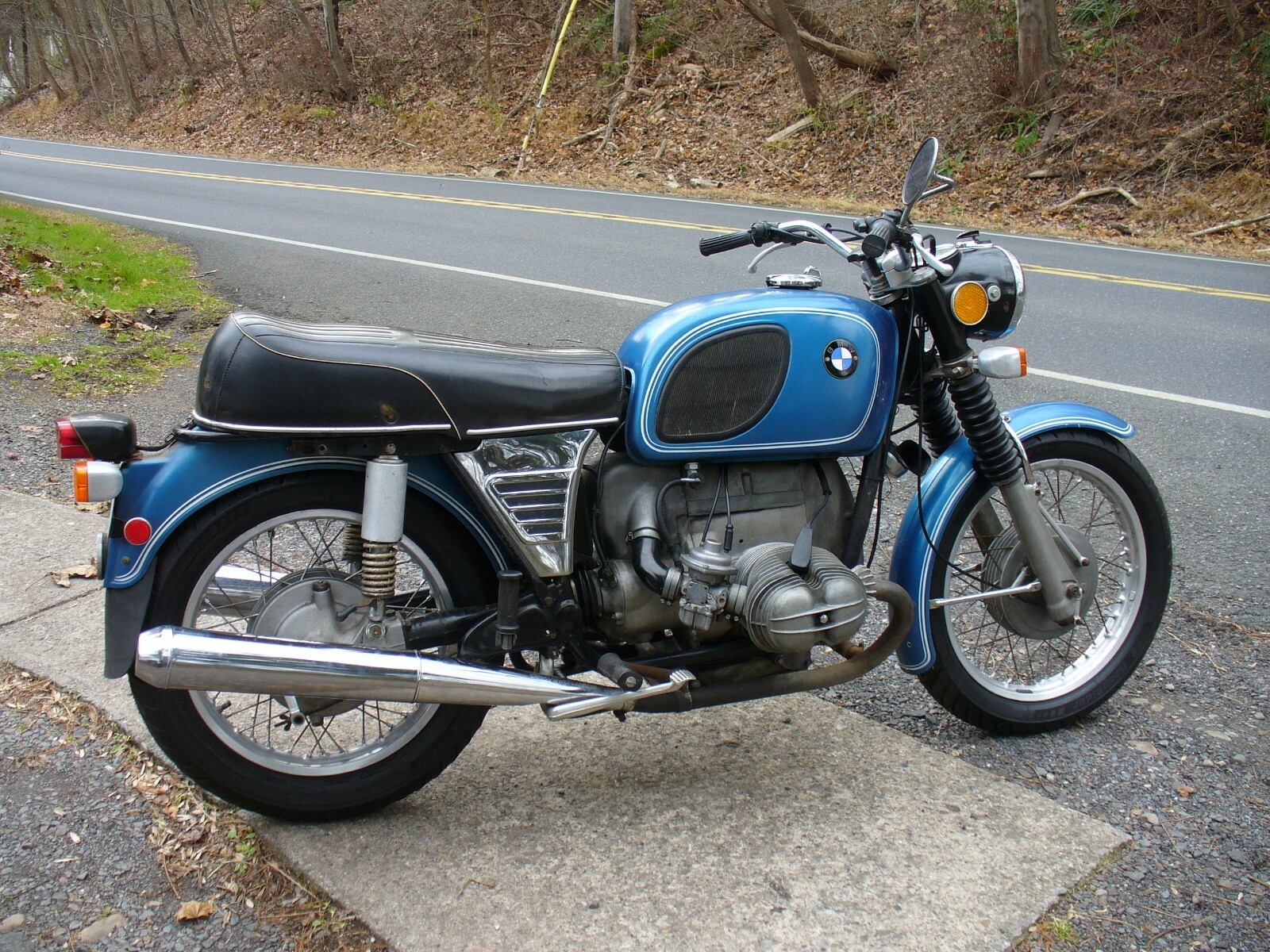 1973 Bmw R75/5 Lwb Triple Matching #'s Blue Big Tank 70k Miles Great Runner
