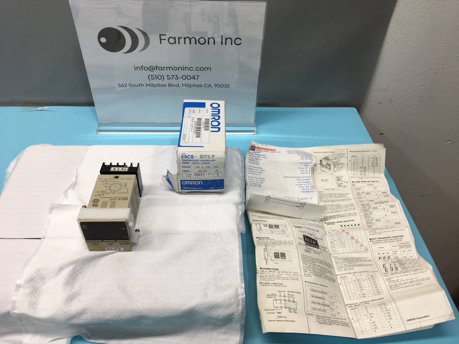 OMRON E5CS-Q1PX-F TEMP CONTROLLER , W92303369, 130332