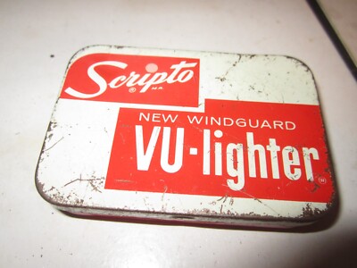 Vintage Scripto Windguard VU-lighter Hinged Metal Tin BOX ONLY
