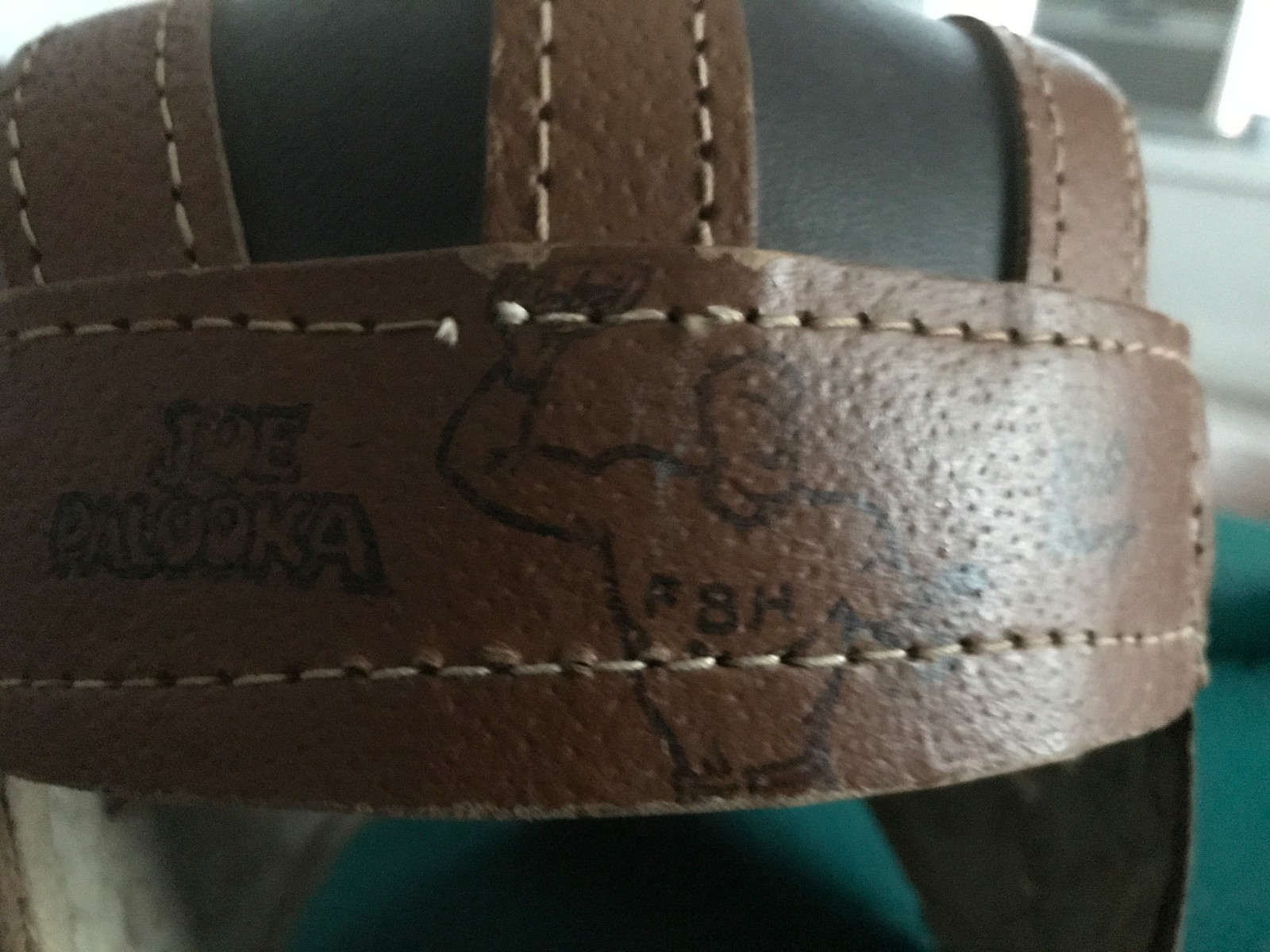 VINTAGE JOE PALOOKA LEATHER FOOTBALL HELMET