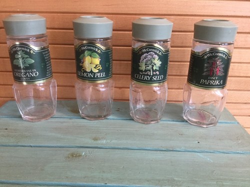 Lot Of 24 Vintage McCormick Spice Jars, Empty, Clean Green Lids