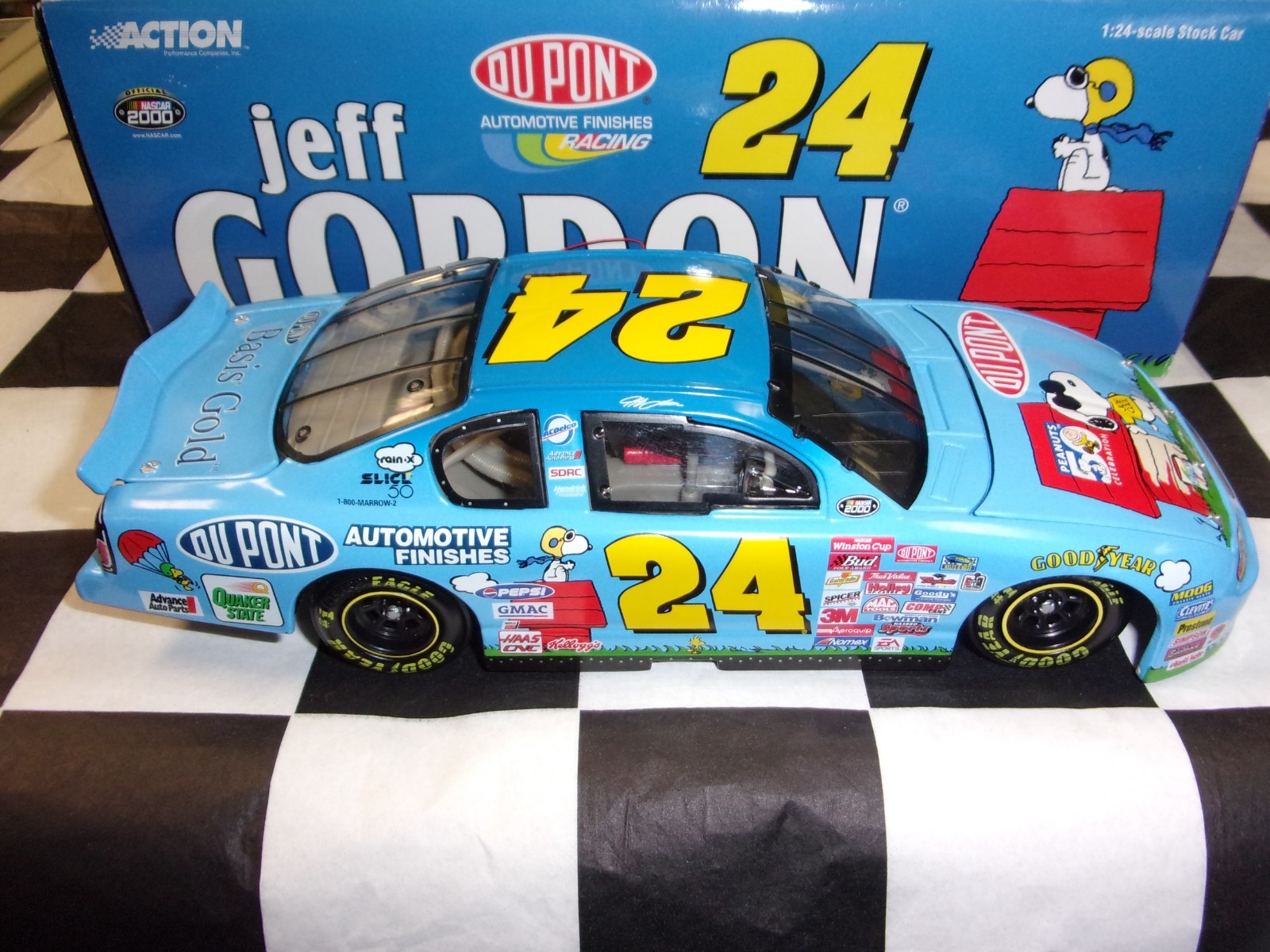 スヌーピー PEANUTS NASCAR 1/24 jeff GORDON Snoopy Jeff Gordon NASCAR 1:24 Scale Stock Car Du Pont | eBay