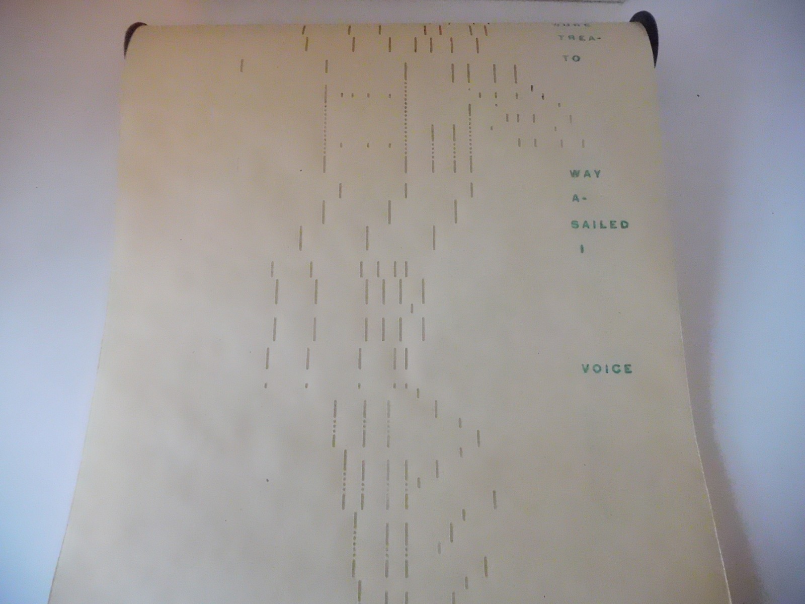 ON TREASURE ISLAND- IMPERIAL Player Piano Roll 08873 - L MARGIN HAS REPAIR