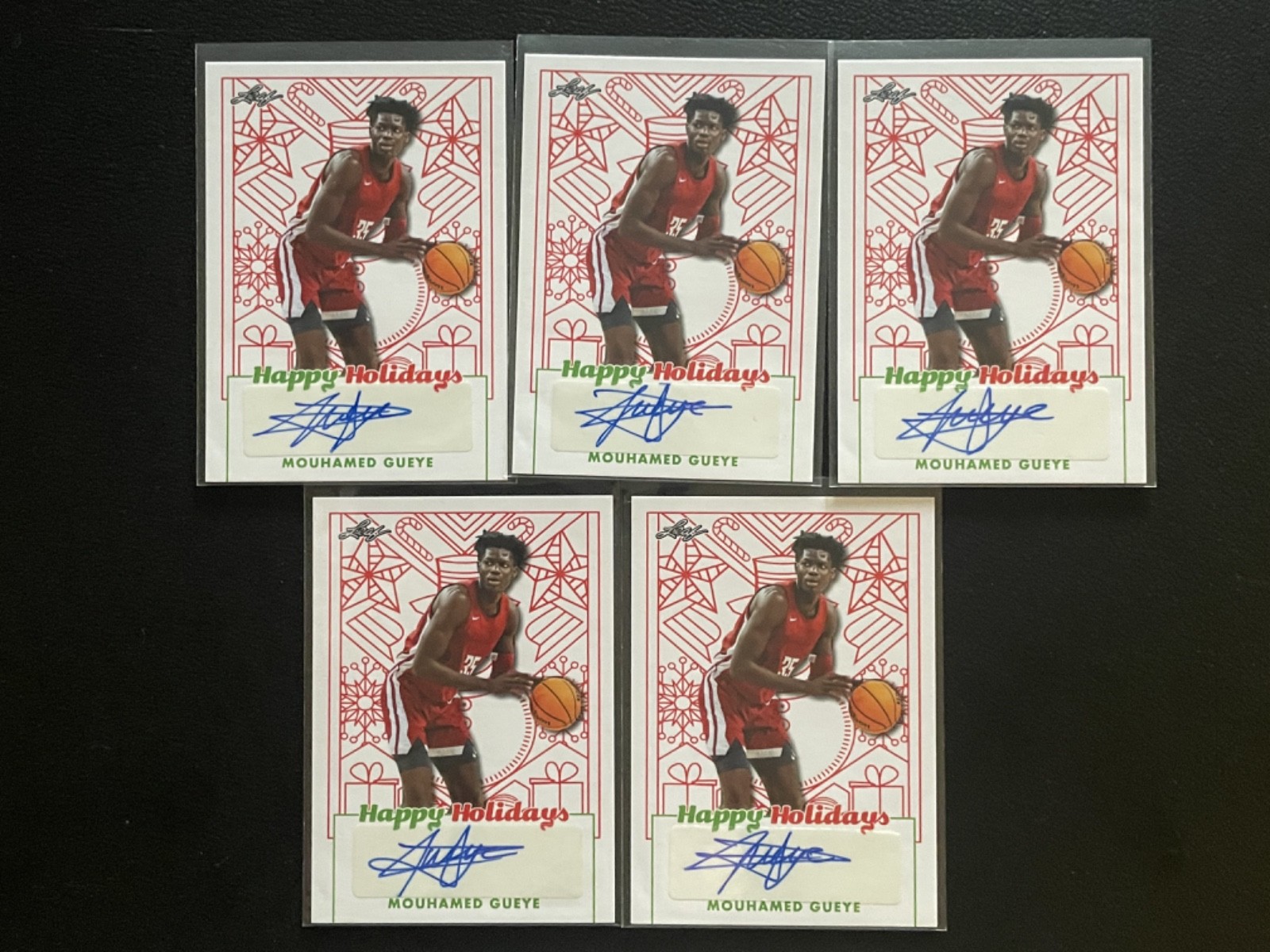 2023 Leaf Happy Holidays Mouhamed Gueye Auto Autograph RC Rookie Lot Of 5 #22